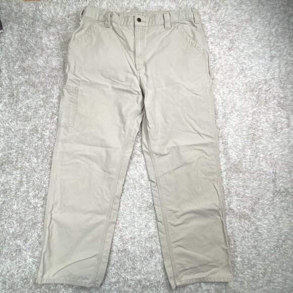 Carhartt Pants Men Fits 38x32 Tan B151 Original Dungaree Fit Workwear Carpenter - Picture 1 of 9